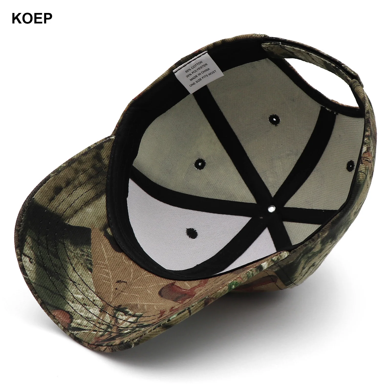 KOEP شجرة البلوط كامو الصيد الصيد قبعات البيسبول قبعات التمويه مناسبة للبيئات الخارجية مغطاة بالطحلب