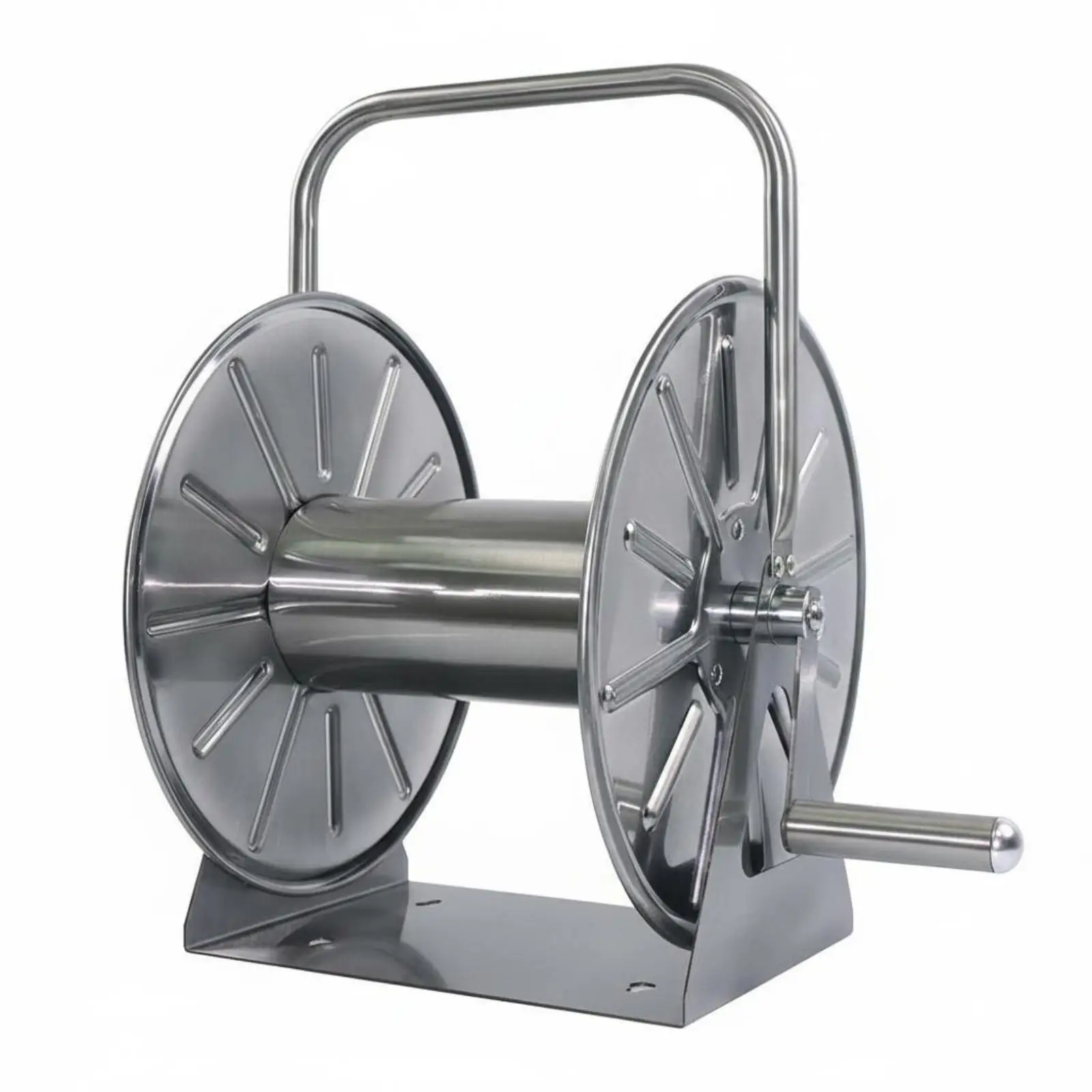 Stainless Steel Hose Reel Portable Garden Hose Storage Rack for Flower Watering