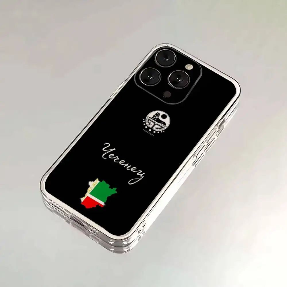 حافظة هاتف العلم الوطني الشيشان لهاتف آيفون 6,16,15,14,13,12,11,17 Pro,Max,Plus,X,XS,XR,SE,غطاء ناعم شفاف صغير