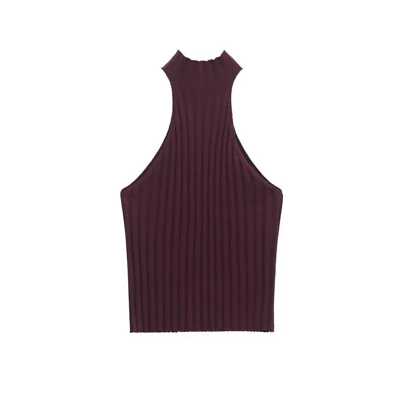 

Spring 2025 Women's Faion Knitted Stand Collar Svel Top New Arrival Ele Sle Suitable for Ages 25 to 35