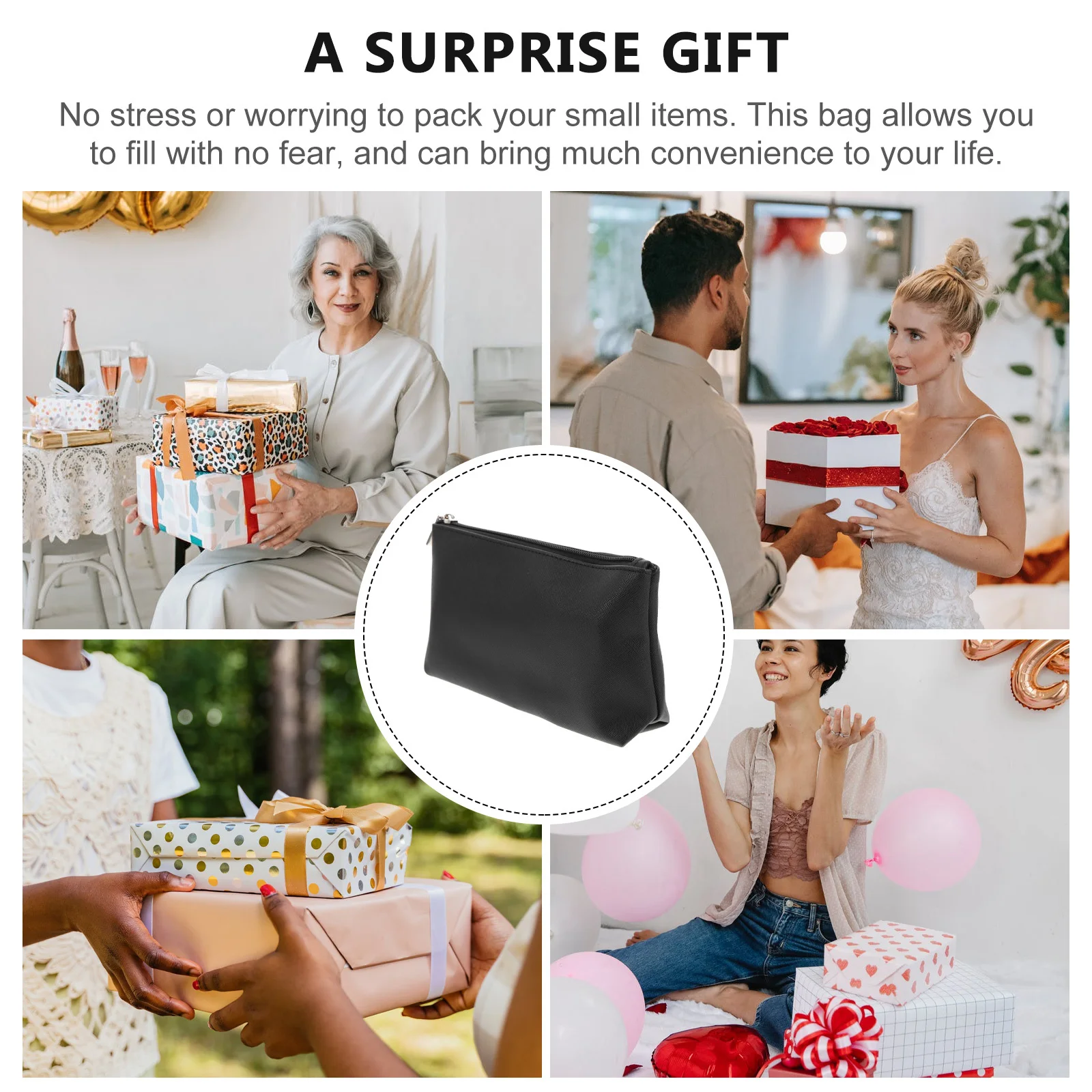 1 Piece Mini Brush Organizer Supple PU Pouch Portable Coin Purse for Change Keys Earphones Jewelry Storage