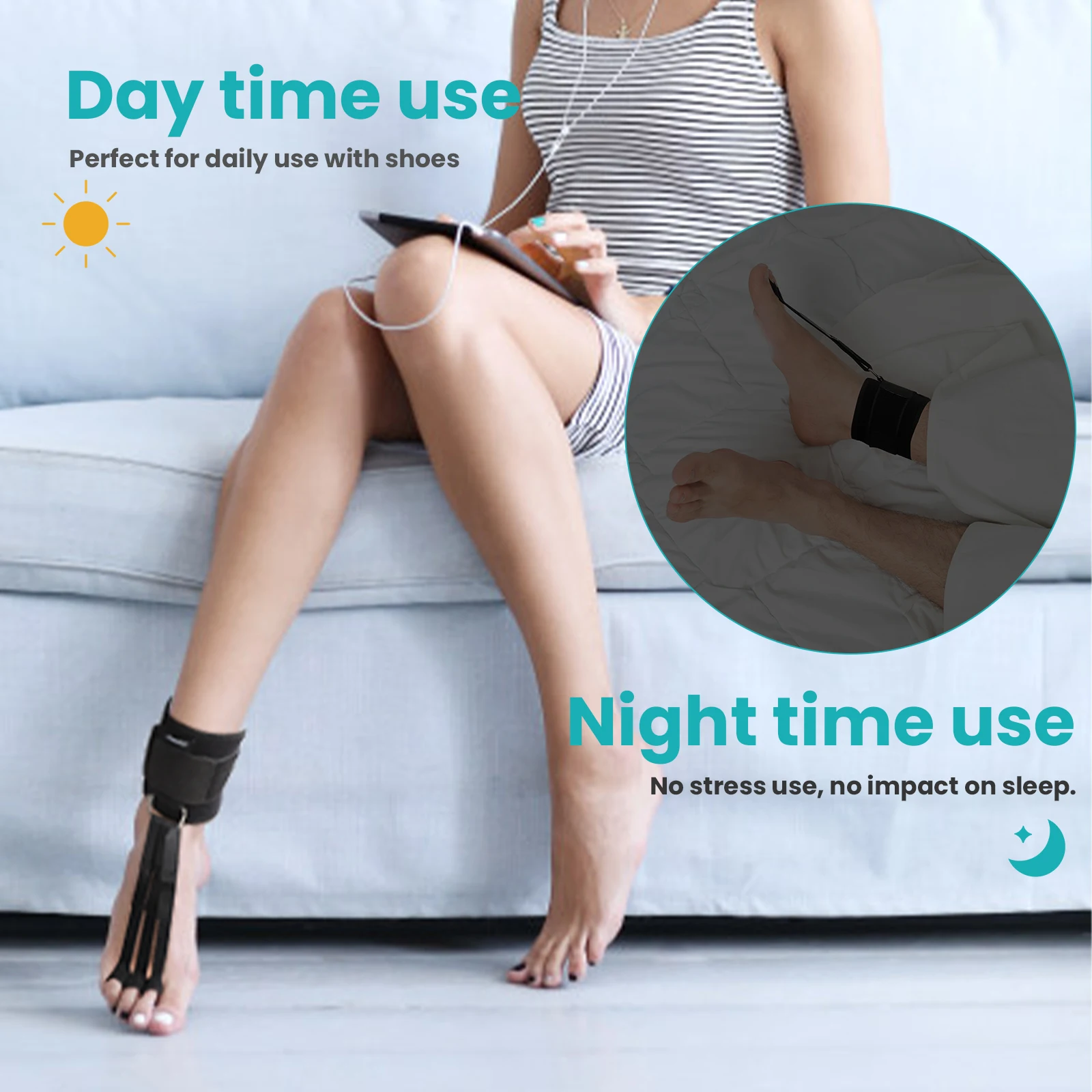 

1Pc Sumifun Hammer Toe Straightener Corrector for Women Hammer Toe Corrector for Crooked Toes Floating Toes Three Holes Black