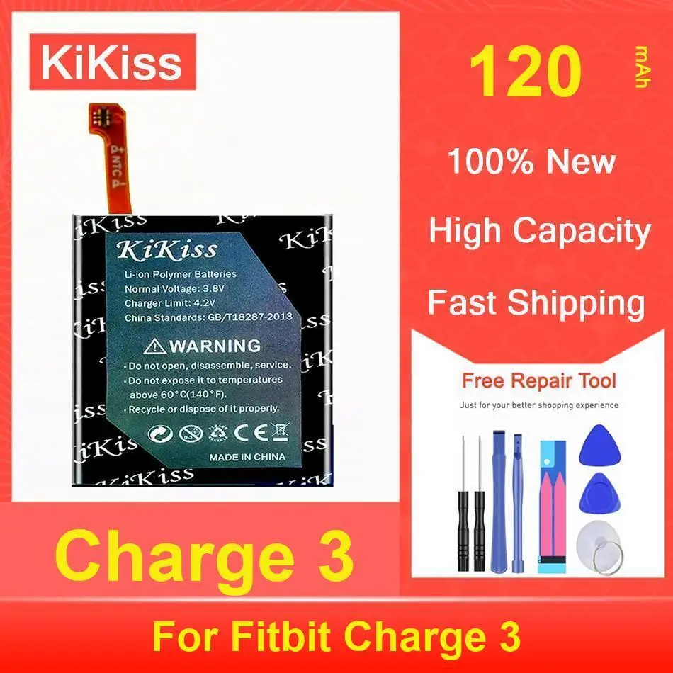 

Kikiss Battery 120Mah Charge 3 For Fitbit