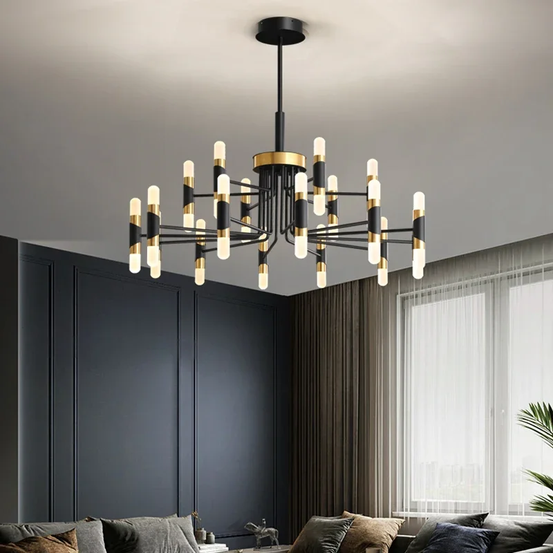 

Modern Luxury Led Ceiling Chandelier Black for Living Room Restaurant Bedroom Hanging Lamp Home Decor Lusters Luminaire Lighting