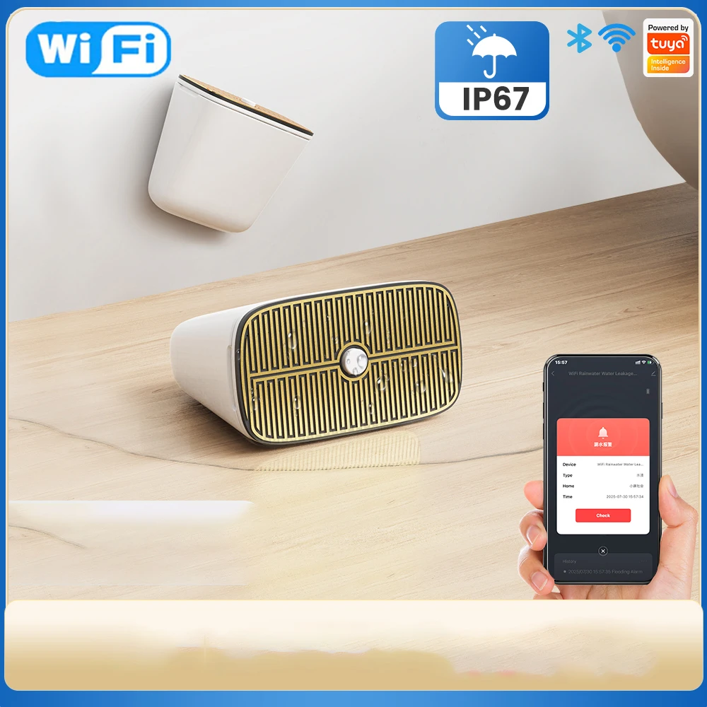 

IP67 Tuya Zigbee/WIFI умный датчик дождя для наружного беспроводного обнаружения дождя в реальном времени с водонепроницаемым дизайном, Zigbee Hub