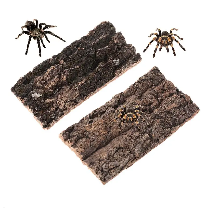 Natural Cork Bark Flat Reptile Terrarium Water Tank Habitat Background Decoration for Pet Lizard Spider Hide Climbing Tree Bark