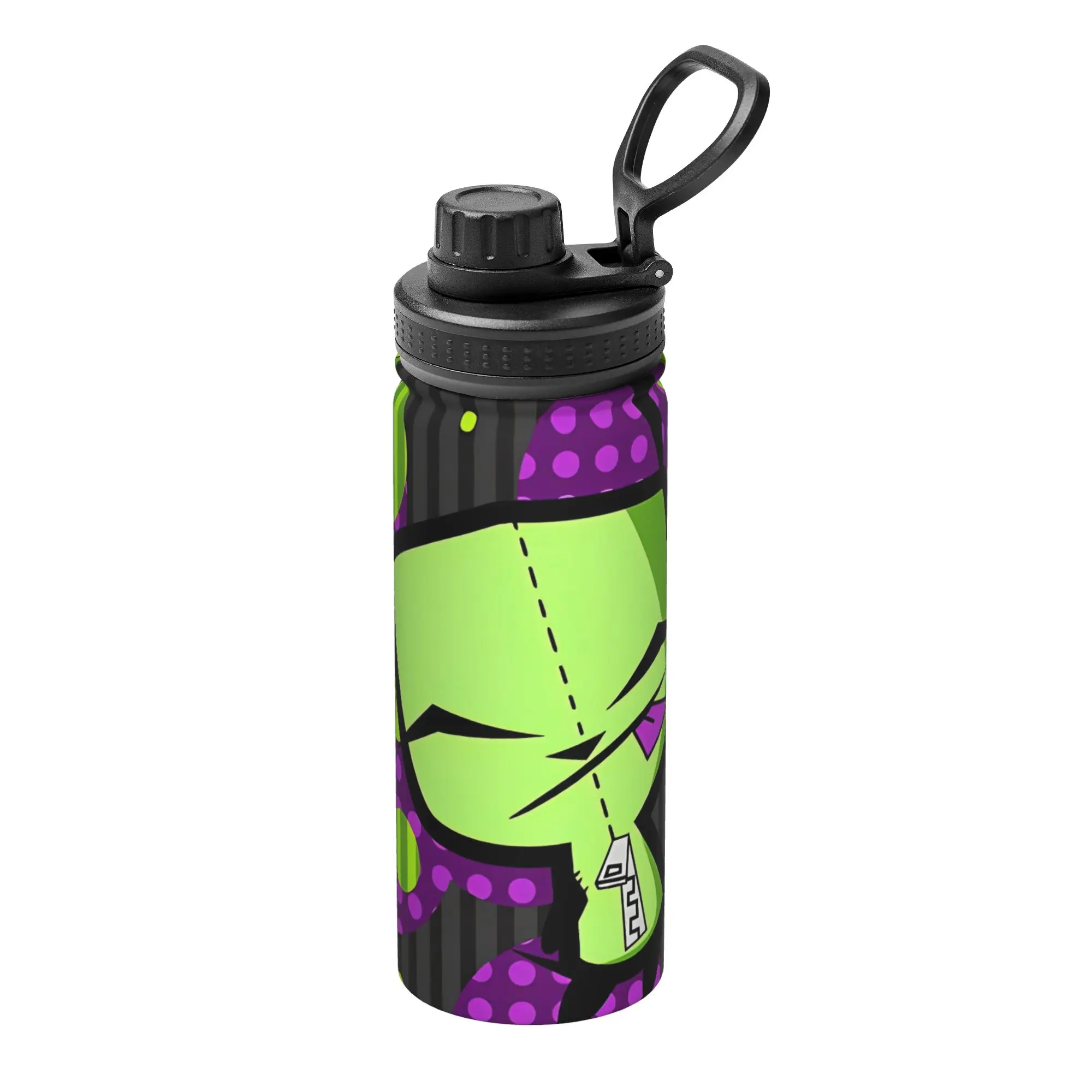 Cartoon Invaders Zim Gir 18OZ Sports Insulated Kettle Anime Thermal Cup Vacuum Flask Outdoor Mug Water Bottle