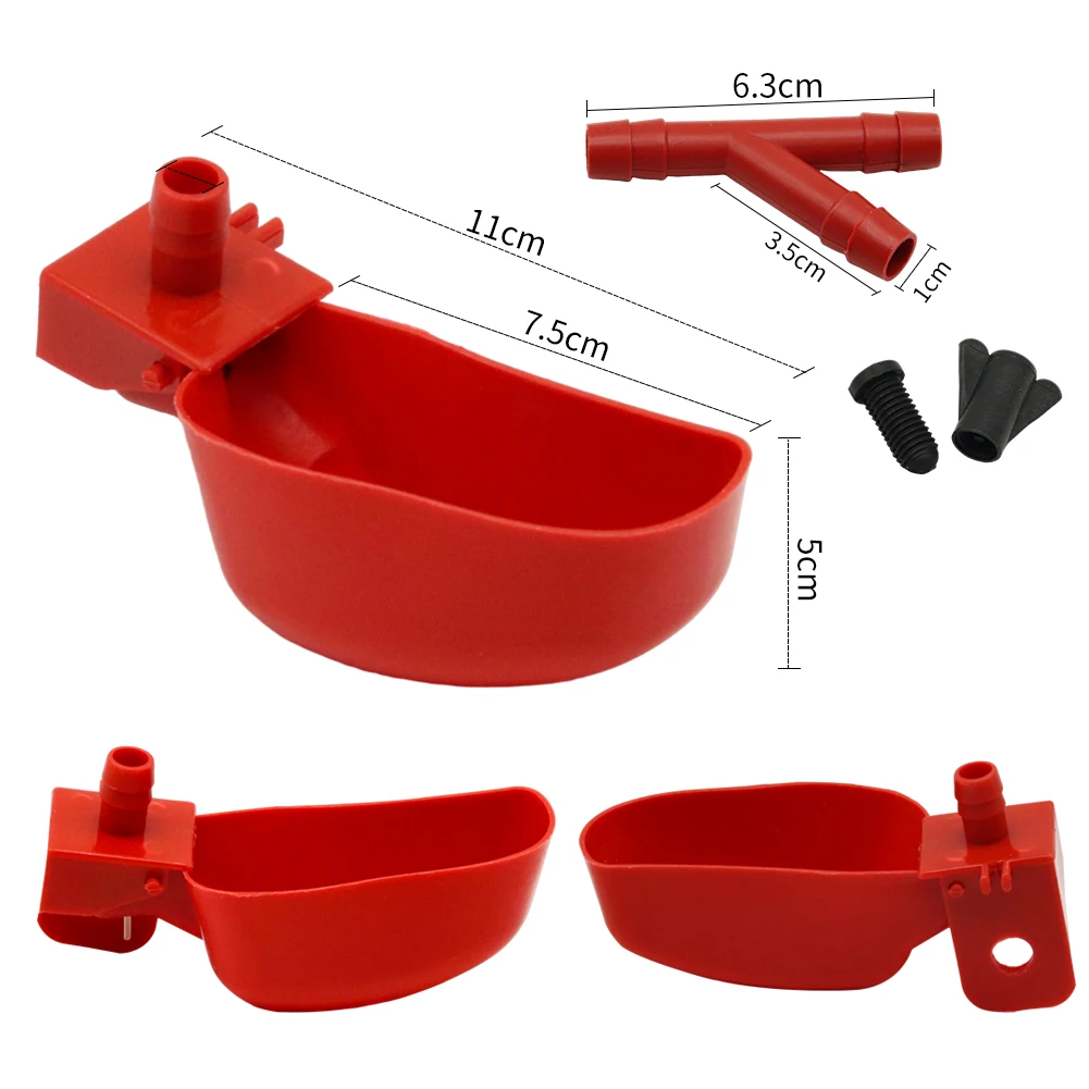 5/10/20Sets Bird Quail Water Drinker Bowl Drinking Cups Automatic Quail Waterers for 10Mm Pipe Bird Parrot Drinking Fountains