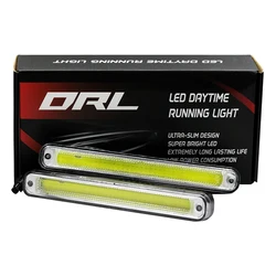 2Pcs/Set LED Daytime Running Light COB DRL Car Day Driving Fog Lamp with On/Off Function Daylight 100% Waterproof