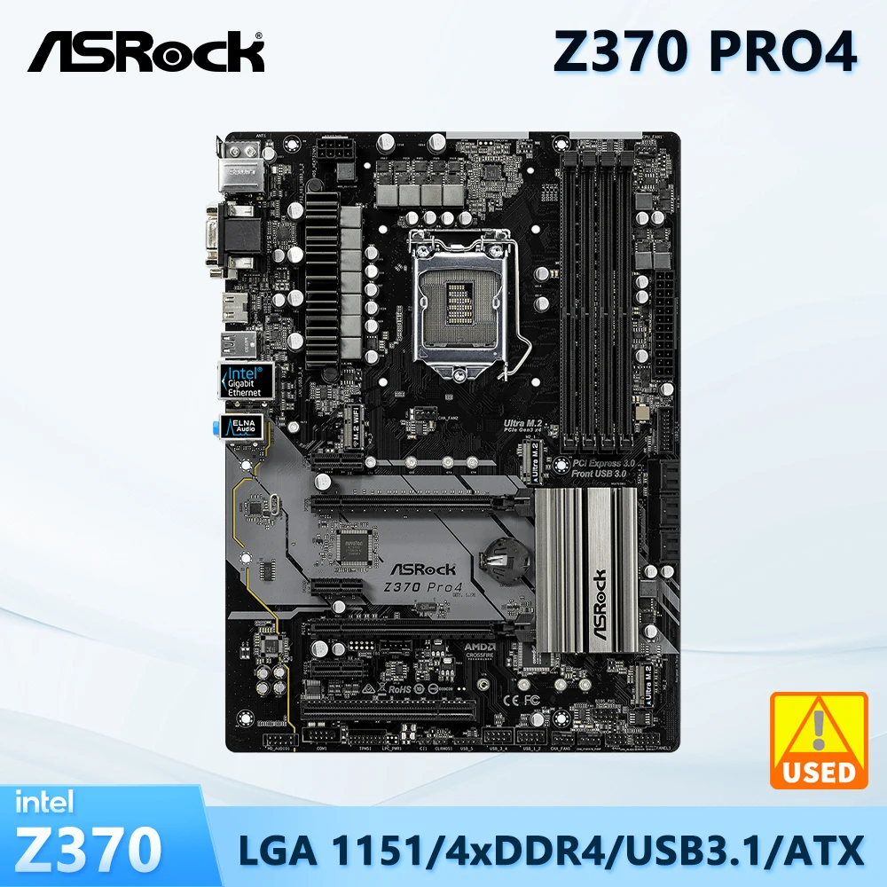 ASUS Z370 Pro4 Motherboard Intel Z370 Socket 1151 DDR4 64GB support ATX support i9-9900 8700 9500F 9700 8400 8100 8300 cpu