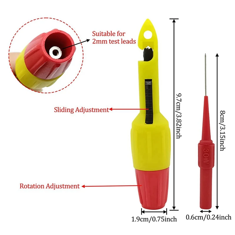 Promotion! 4 Pack Wire Piercing Probe Insulation Piercing Clip With Insulated Wire Piercing Probe,Inspection Of Automotive Circu