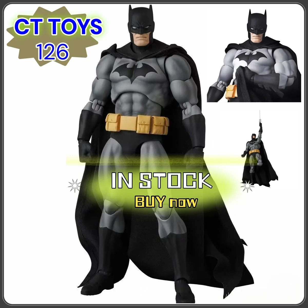 

2026 New In-Stock Custom DC Anime Batman Hush Mafex 126 Black Version Toy – Ct Toys Action Figure Statue for Kids' Gifts