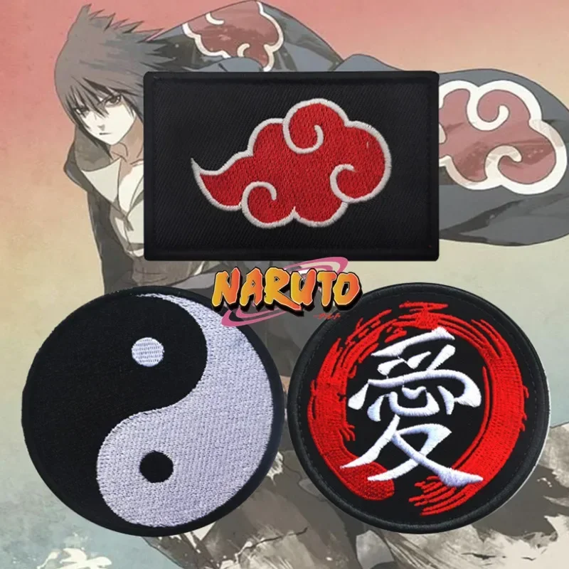 Naruto Akatsuki Anime Cartoon łatka haftowana Cosplay odznaki hipisowskie żelazko na dzieciach za naszywki na ubrania naszywki DIY tkaniny naszywki