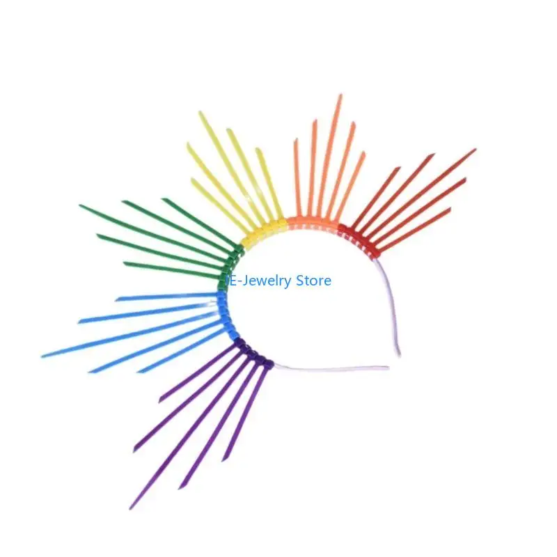 

W8KF Adjustable Size Headband Costume Headwear Eye Catching Headgear Accessory for Music Festivals and Stage Performances