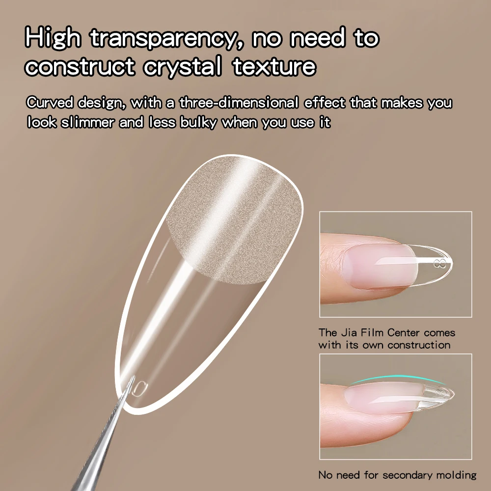 KANIU 320Pcs Full Cover Press On Nail Tips Gel Nail Extension Tips Capsule Almond Mixed Size Short Style Ultra Thin Traceless Na