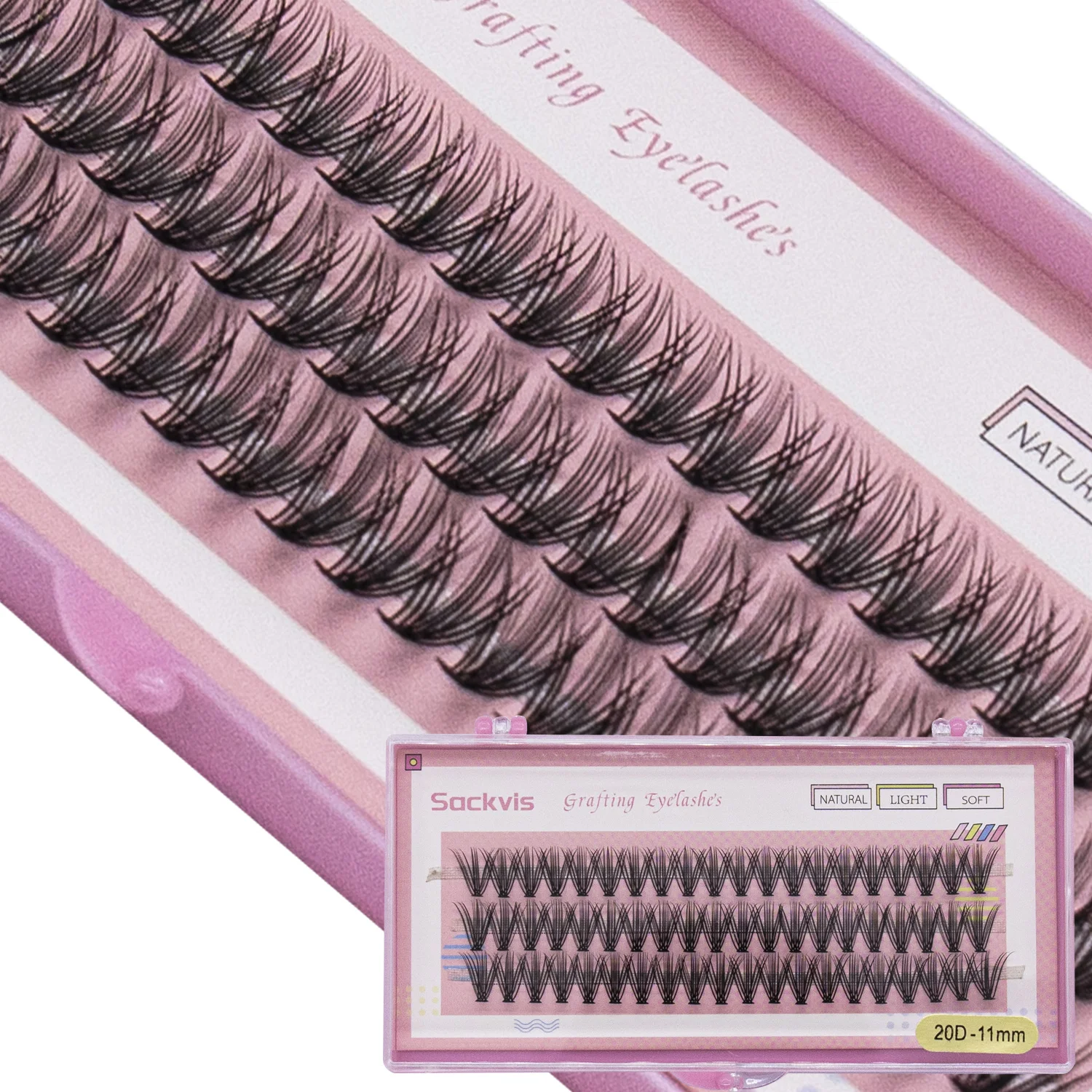 ชุดขนตาปลอม 10 กล่อง 20D ความยาว 8-14 มม. ต่อขนตาแบบธรรมชาติ นุ่ม ขนตาปลอม อุปกรณ์ต่อขนตา DIY ขายส่ง