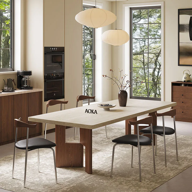 Modern Luxury Dining Table Marble Nordic Lounge Restaurant Kitchen Designer Dining Table Corner Reception Mesa Home Furniture