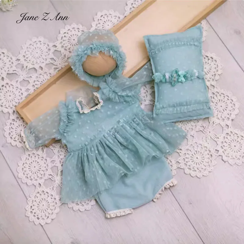 Newborn dress photography clothing baby girl multi-colors twins photo studio clothing pillow dress hat set