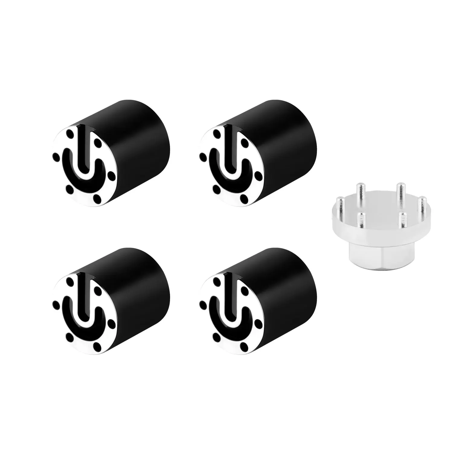 TCRC 4PCS Aluminum M6 Center Lock Nut Wheel Caps Lug Nuts for 1/6 RC Crawler Car Axial SCX6 Jeep JLU Wrangler Upgrade Parts