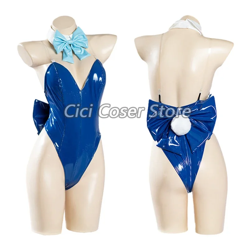 Blue Archive Cosplay Asuma Toki Costume Wig Bunny Girls Jumpsuit Cute Rabbit Ears Halloween Party Bodysuit with Bowknot Tail