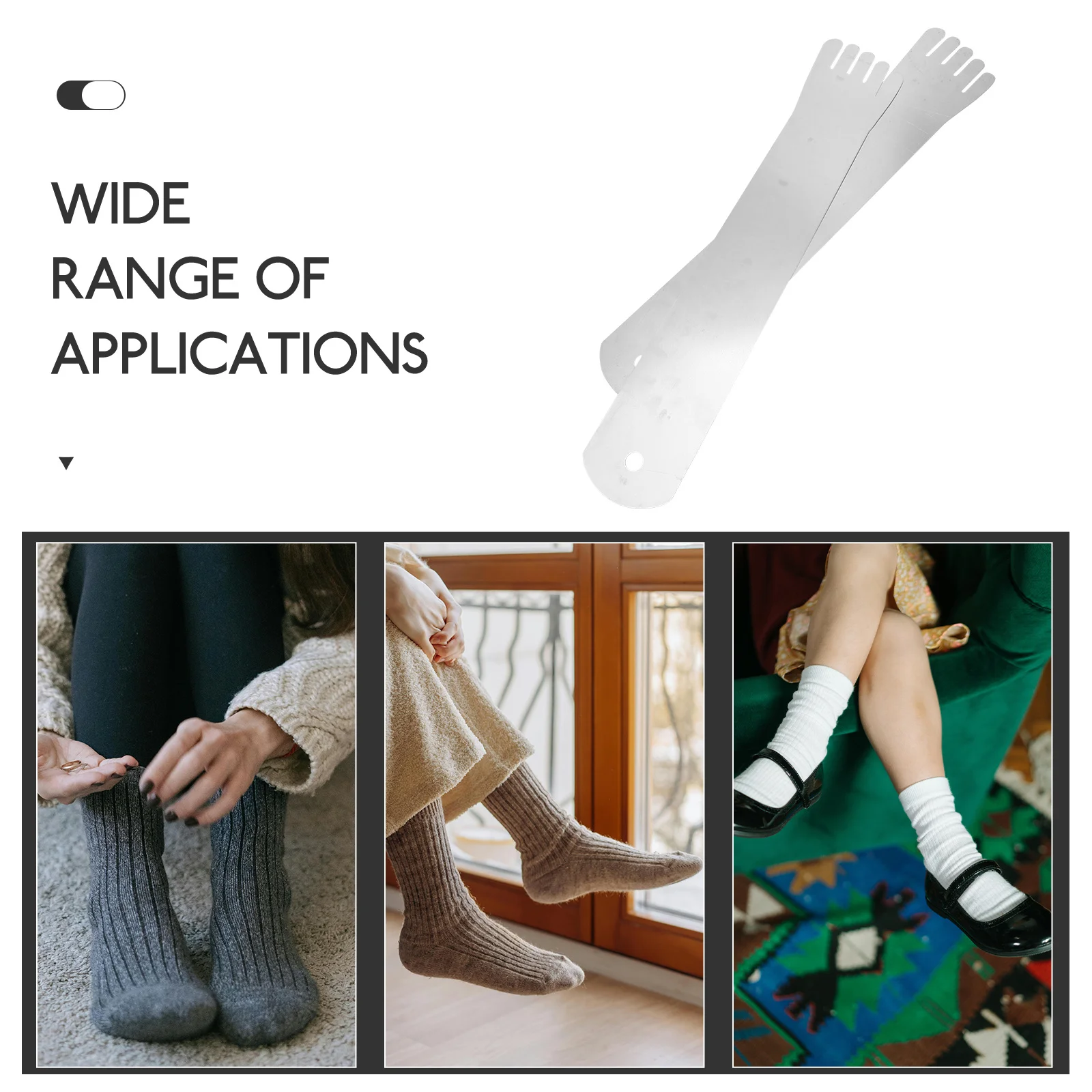 2 قطعة جورب الرقص الجوارب المعدنية تشكيل لوحات خفيفة الوزن دائم أصحاب جورب لمتجر عرض المنظمون حامل الجوارب #6