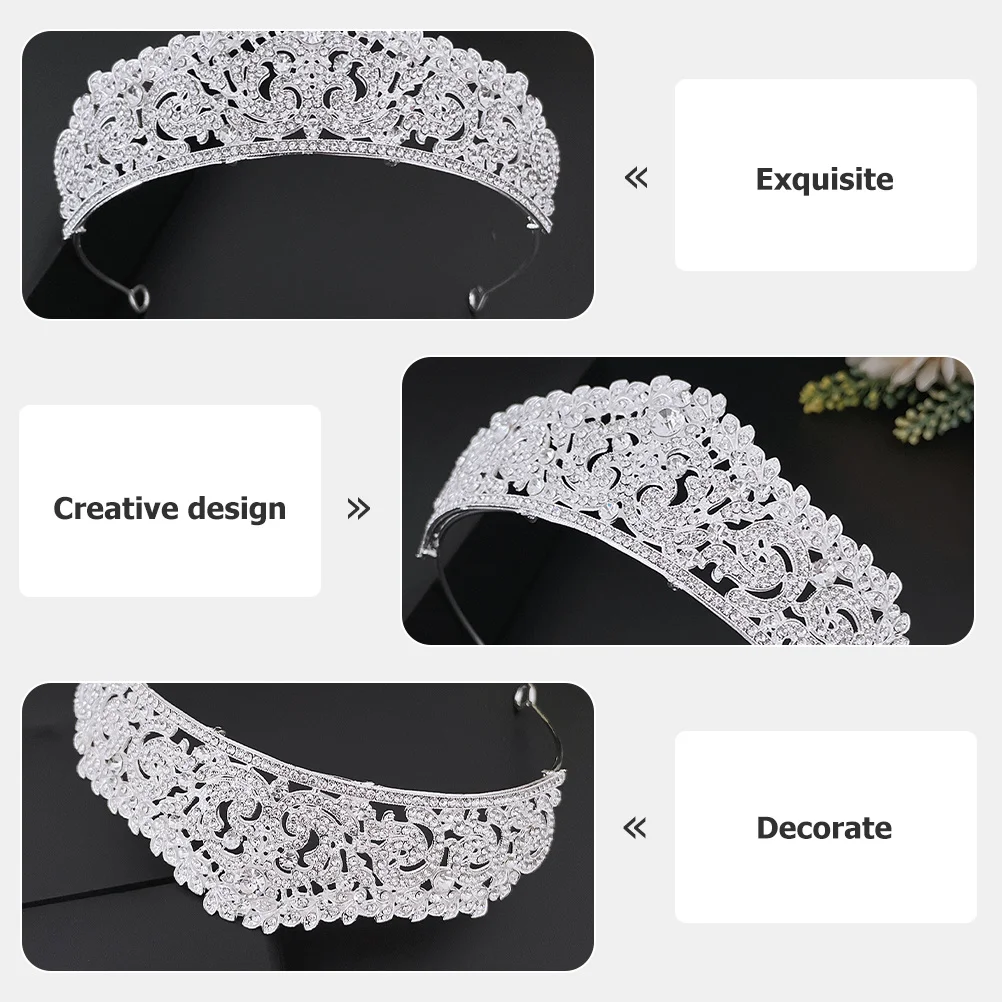 

Bride Tiara Rhinestone Bridal Headdress Decorative Elegant Wedding Party Tiara Ornament for Women Bridal Headdress
