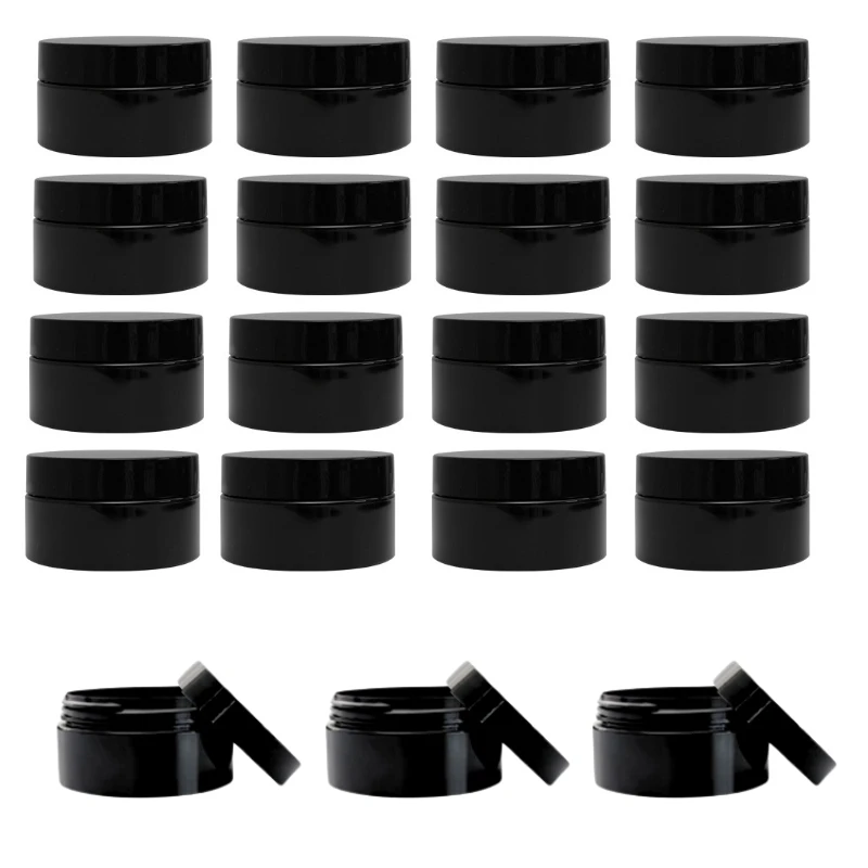

20/30 шт. 100 мл черная пластиковая косметическая банка многоразового использования для путешествий контейнер для крема для лица крем для макияжа аксессуары для хранения ногтей