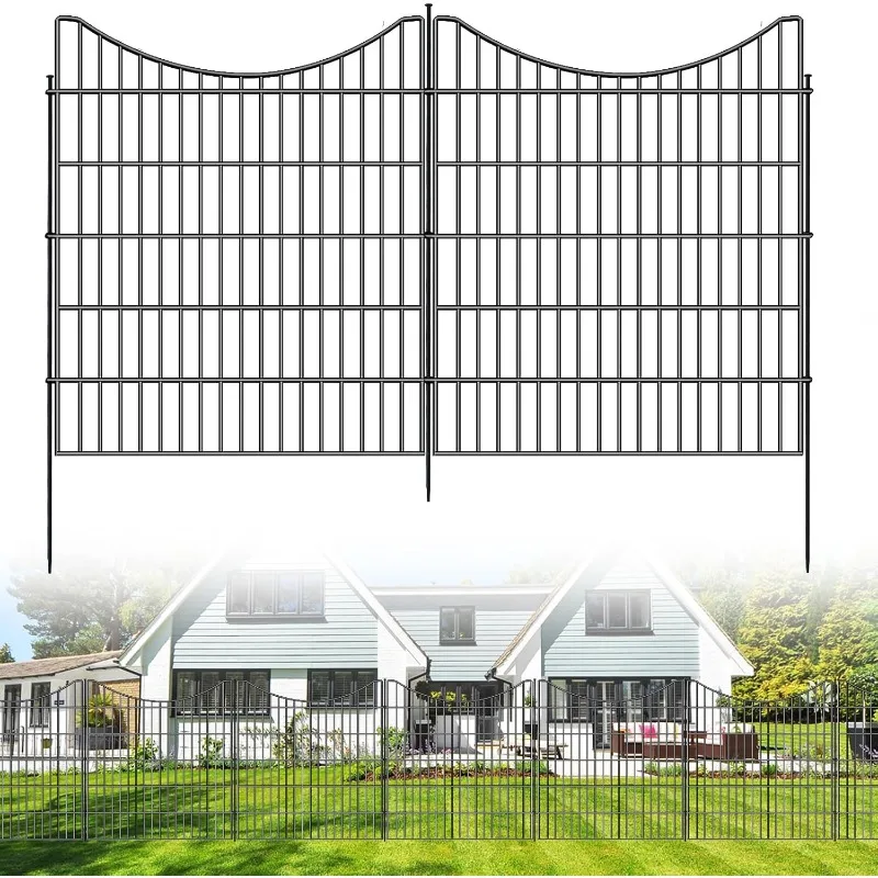 

10 Panels Garden Fence Outdoor, No Dig Garden Fencing Animal Barrier, Dogs Blocker Metal Wire Decorative Fences for Yard, Patio