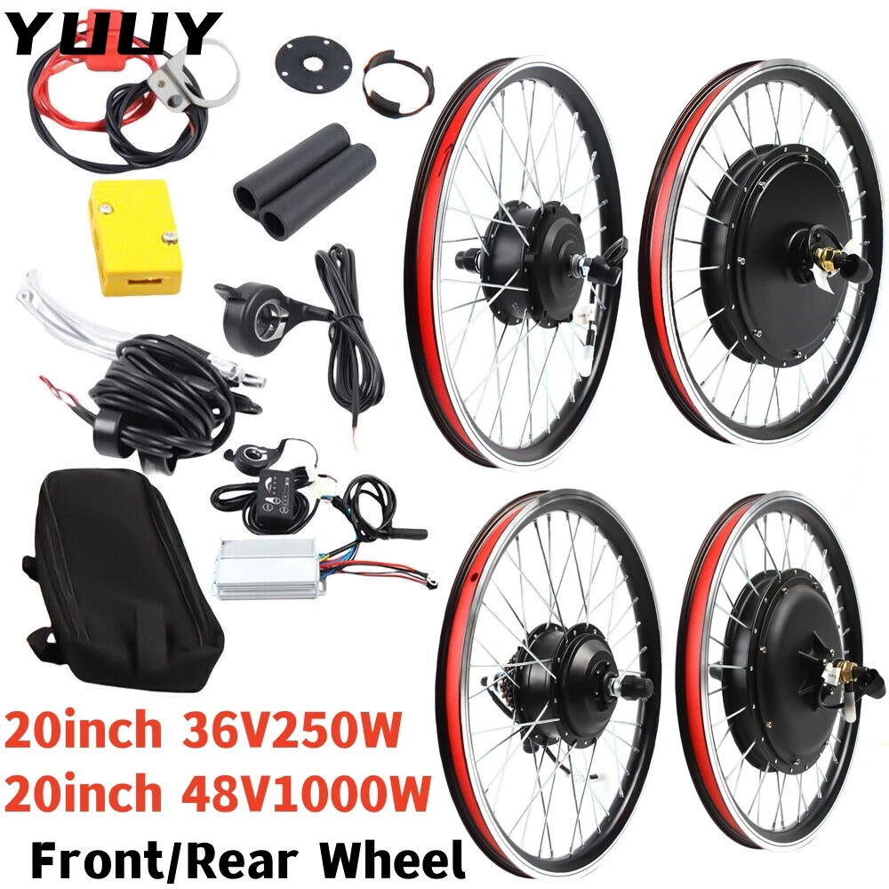 20 inch electric bike motor conversion kit, front/rear wheel conversion kit, 36V/48V 250W/1000W, bicycle modification sets