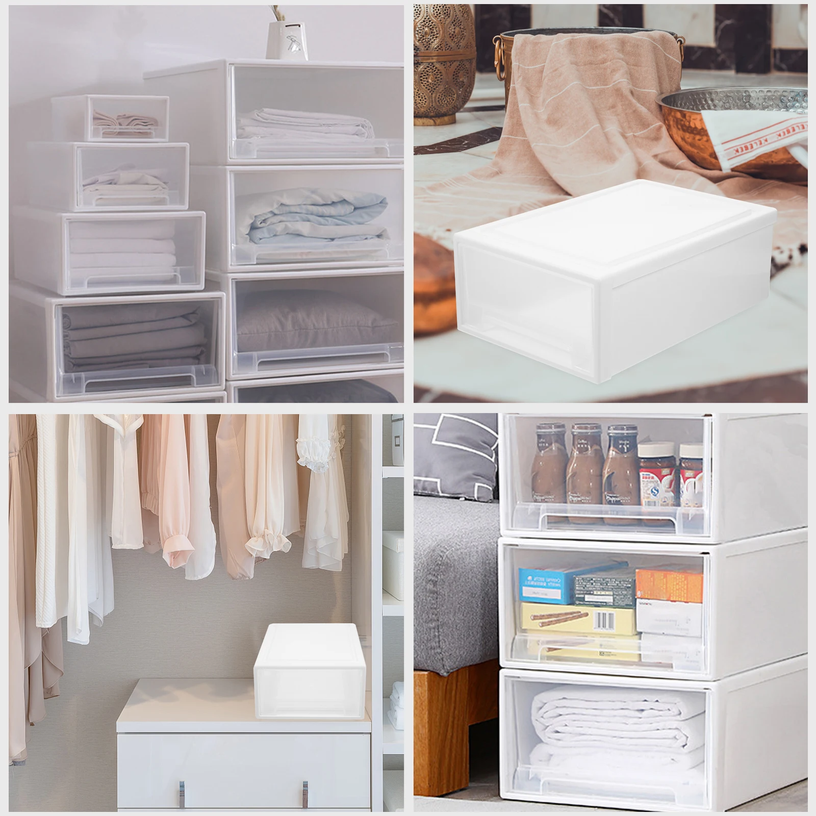 

Plastic Storage Box Drawer Style for Underwear Socks Scarves Bras Hosiery Ties Large Capacity Keeps Clothes Clean Dust Proof