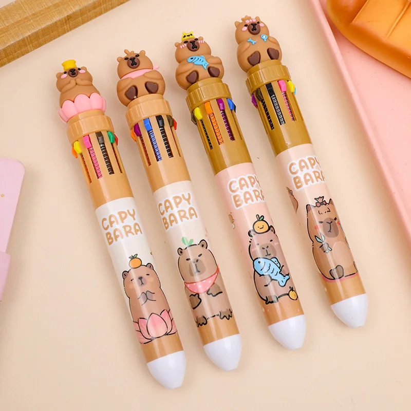 36 pcs/lot Kawaii Capybara 10 Colors Ballpoint Pen Cute press ball pens School Office writing Supplies Stationery Gift