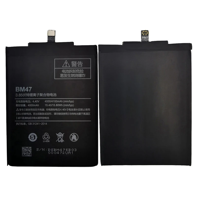 BM47 Full Capacity 4100mAh Battery For Xiaomi Redmi 3 3S 3X  Hongmi Redmi 4x Replacement Batteries Free Tools