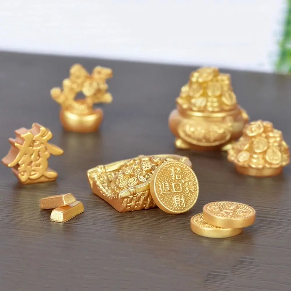 Year Decorations Wealth Rolling Micro Landscape Resin Home Decor Small Ornament Fortune Trinkets Figurine Auspicious Ornaments