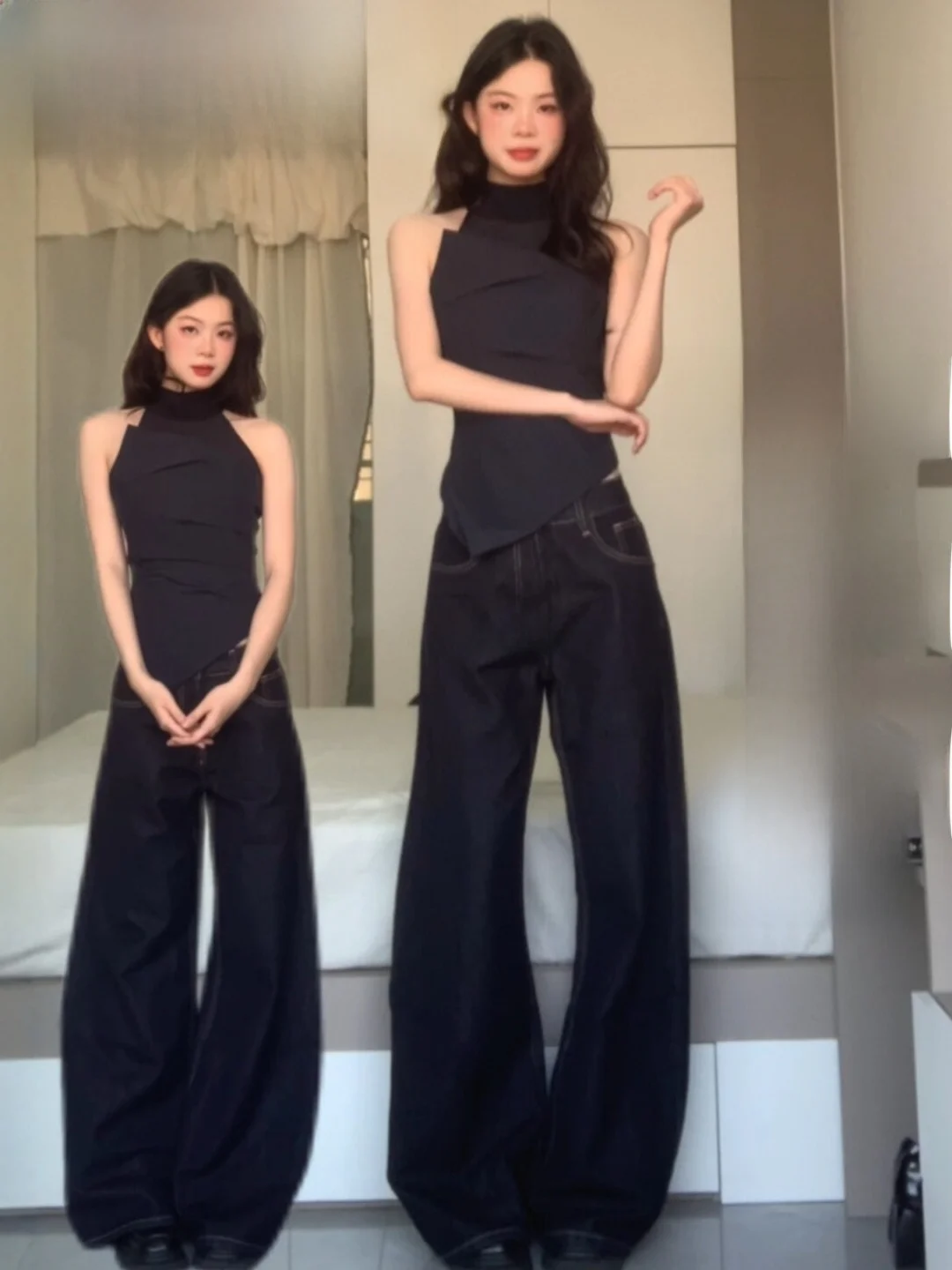 

Женский летний повседневный топ-жилет Slim Fit с высоким воротником, асимметричным вырезом и бретельками, модная цветная верхняя одежда