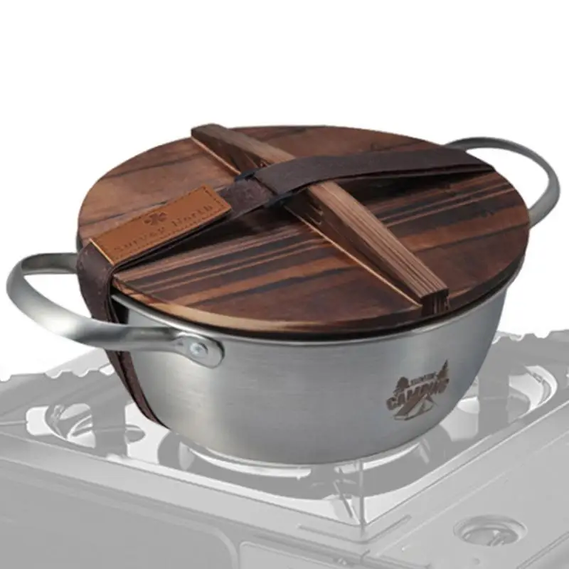 

Small Stockpot For Cooking Outdoor Double Ears Stockpot Even Heating Outdoor Cookware For Camping Picnic Home Barbecue And