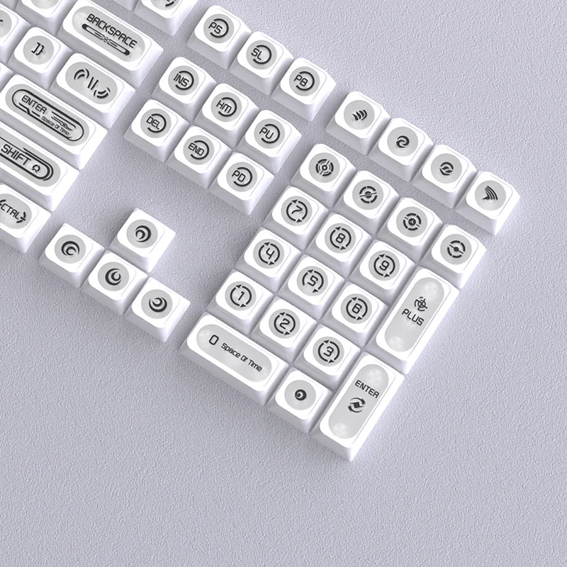

Spot cross-border stone white keycaps Original small full set of mechanical keyboards Sublimation customization