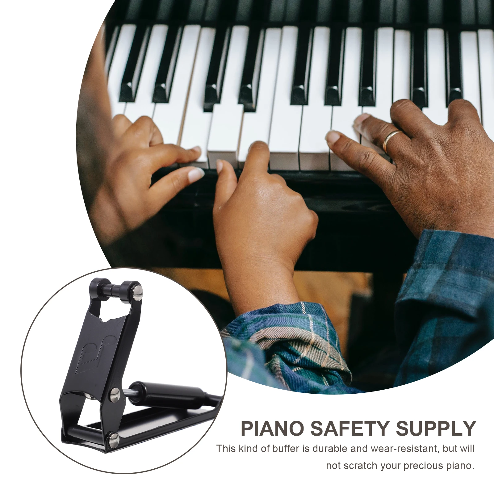 

2pcs Piano Buffer Decelerator Black Silent Cushion Anti-pressure Accessory for Keyboard Instruments Durable Wear-resistant Piano