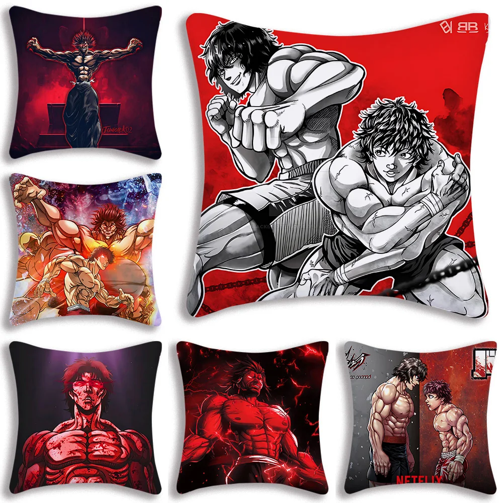 Japan Anime Baki Hanma Pillow Covers Cartoon Sofa Decorative Home Double-sided Printing Short Plush Cute Cushion Cover