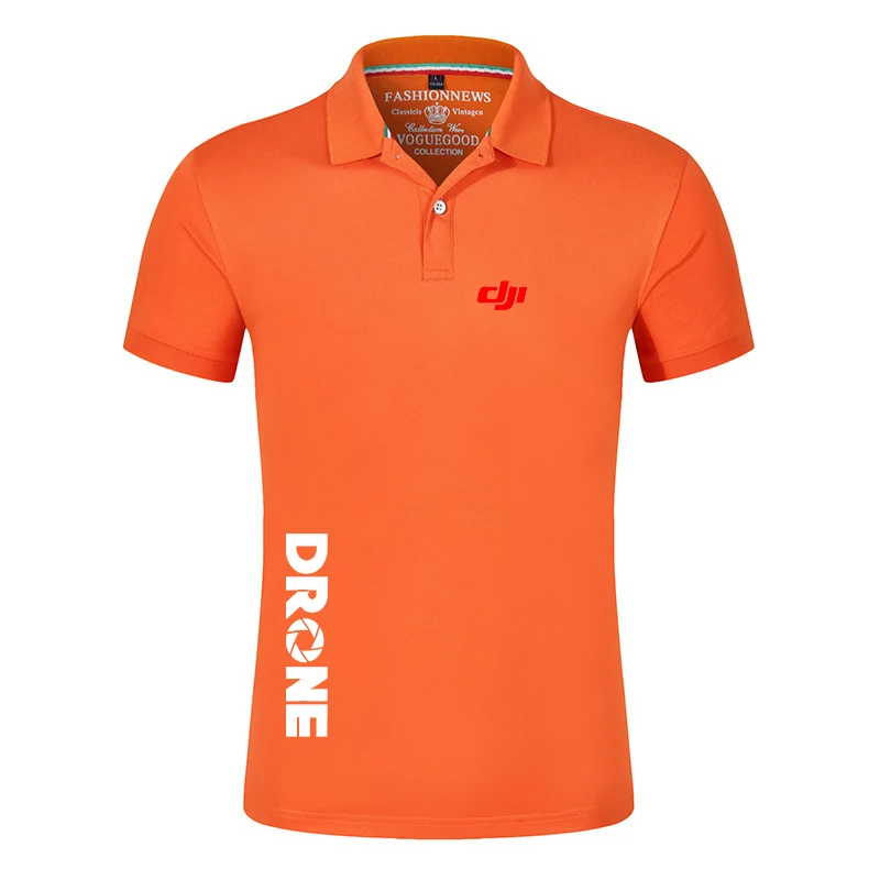 Dji Professional Pilot Drone Men Shirt Short Sleeve Polo Shirt Contrast Color New Clothing Summer Streetwear Casual Fashion Tops - Image 3