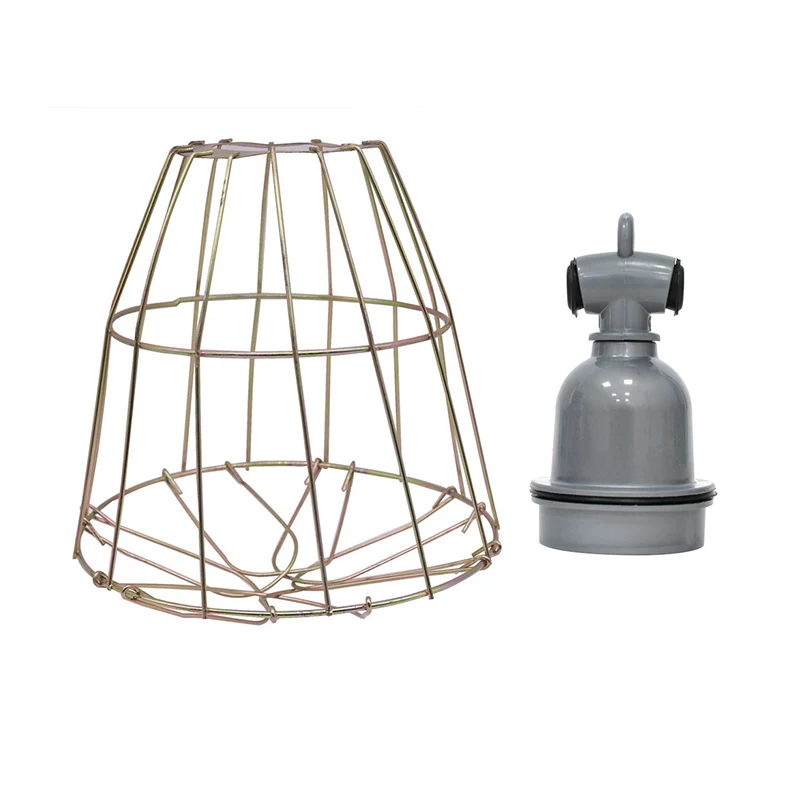 1 Pcs Stainless steel Wire Lampshade OR Ceramic Insulation 1 pcs E27 Lamp Cap Farm Animal Insulation Cages Equipment Pig heat la