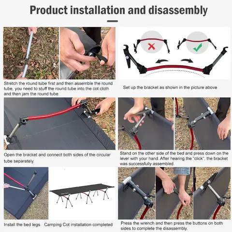 वेस्टट्यून कैम्पिंग कॉट लेग एक्सटेंडर के साथ पोर्टेबल फोल्डिंग बेड अल्ट्रालाइट एल्युमीनियम मिश्र धातु स्लीपिंग कॉट आउटडोर हाइकिंग यात्रा के लिए 8 best sales शिविर बिस्तर - №1