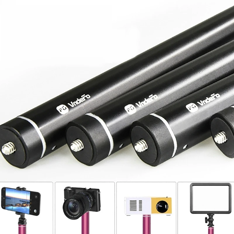 Telescoping Bar Selfie Extension Rod พร้อมสกรู 1/4 "สำหรับกล้อง, ขาตั้งกล้อง, อุปกรณ์อุปกรณ์เสริมการถ่ายภาพ K1KF