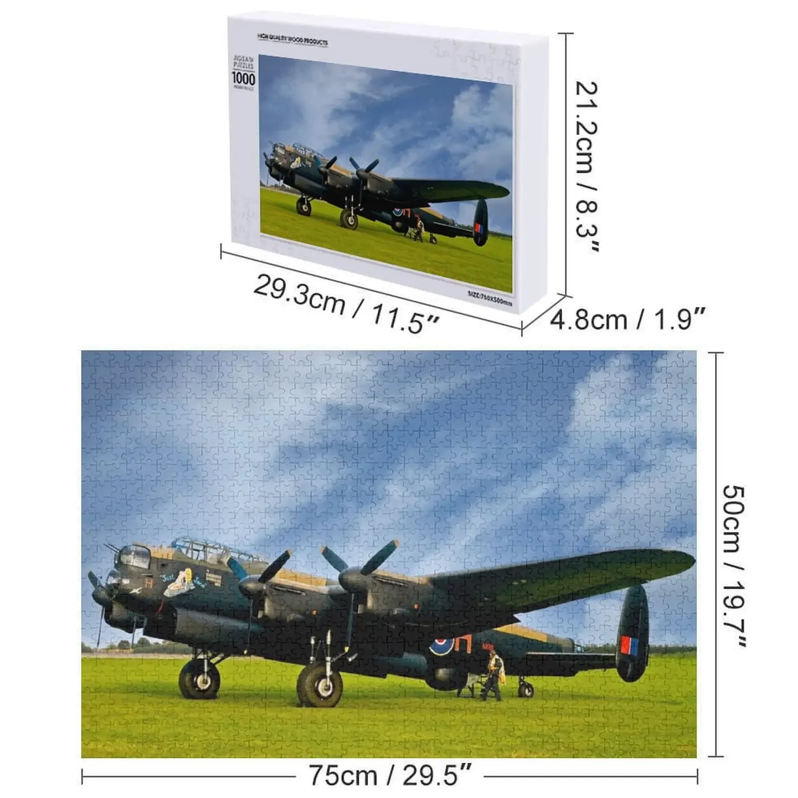 RAF Lancaster Bomber Jigsaw Puzzle شخصية مخصصة اسم الخشب لغز مخصص #6