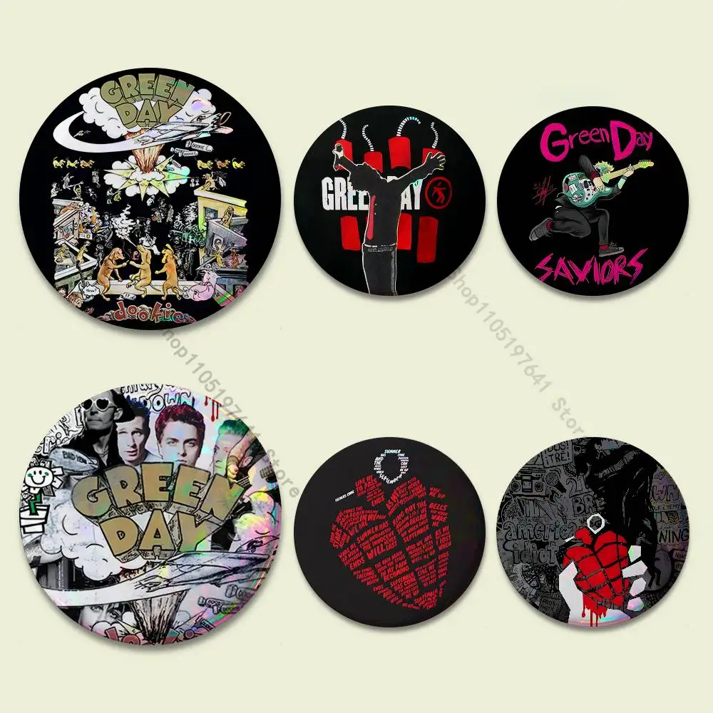 

G-Green Day Band Badges Button Round Creative Pin Brooch Badge Bag Decor Fans Collect Friends Gifts