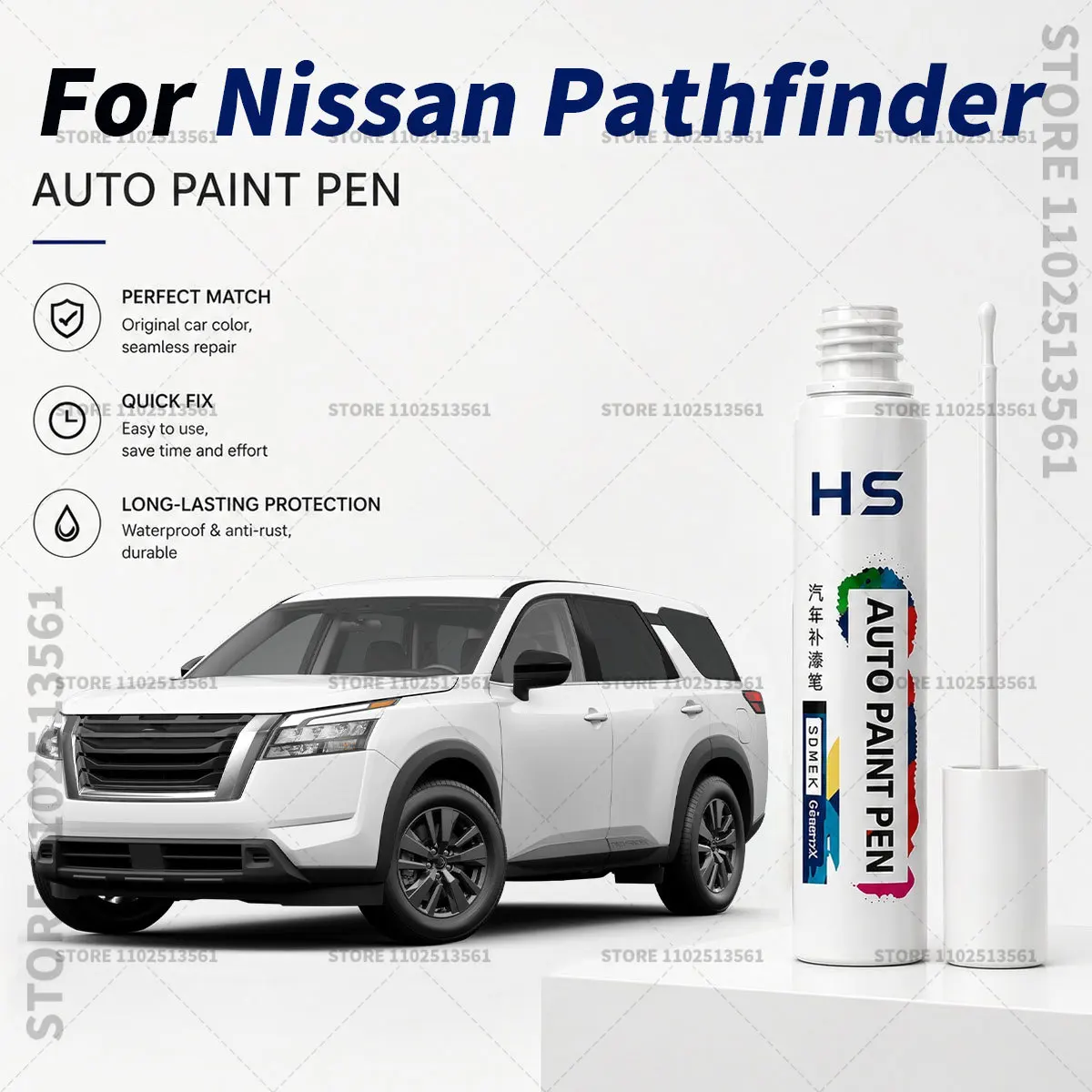 For 1985-2025 Nissan Pathfinder Automotive Touch Up Paint Pen – Restore Car Paint & Remove Scratches Black Pearl White Deep Blue