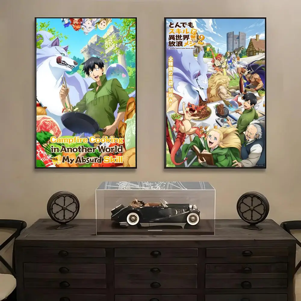 ملصق نار المعسكر في عالم آخر مع ملصق مهارة Absurd ملصق مثالي فن ذاتي اللصق مصمم لمساحات الطعام المنزلية