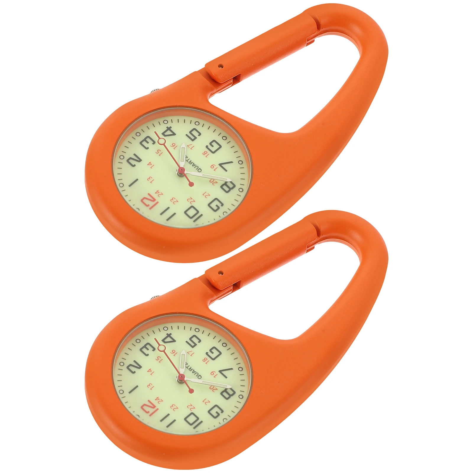 

2 Pcs Man Carabiner Watch Portable Fluorescent Clip on Mountaining Alloy Buckle