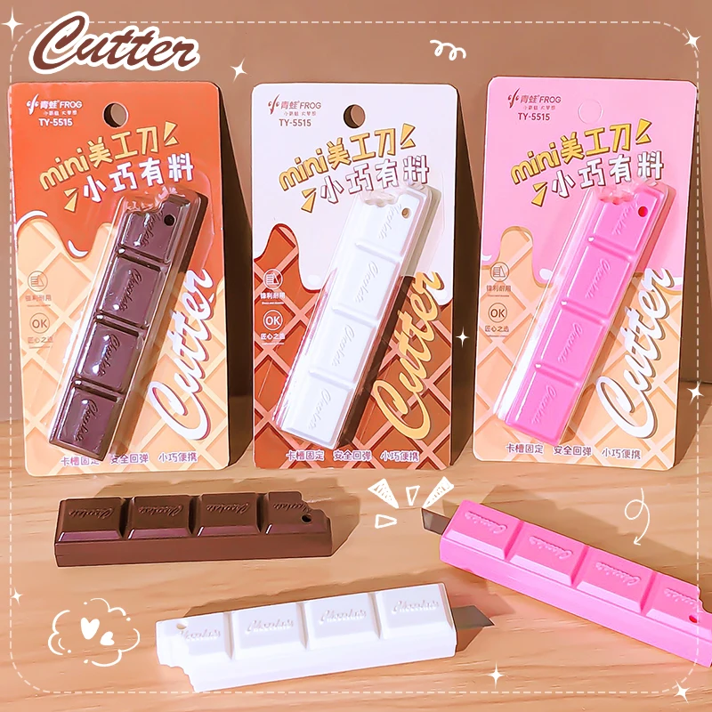 Esthétique Staacquersing Store Cutter, Cutter Box, Pocketknives, Chocolate Utility Knife, Mini Pockets Kawaii