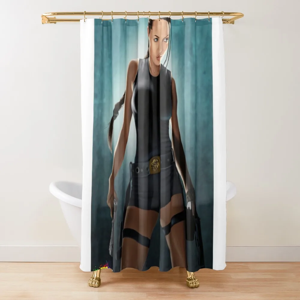 

Tomb Radier Shower Curtain Waterproof Fabric Bathroom Set For Bathroom Waterproof Shower Curtain