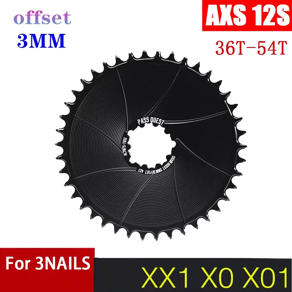 

PASS QUEST 3 мм смещенная звездочка 36T-54T AERO с прямым креплением и широкими зубьями звездочка Norrow для SRAM DUB AXS 12 скоростей
